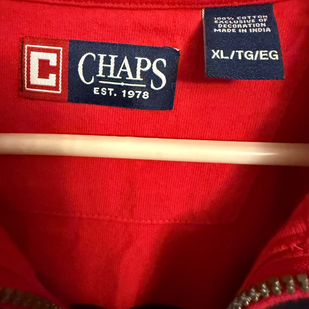 Chaps Red Quarter-Zip Pullover Men’s XL